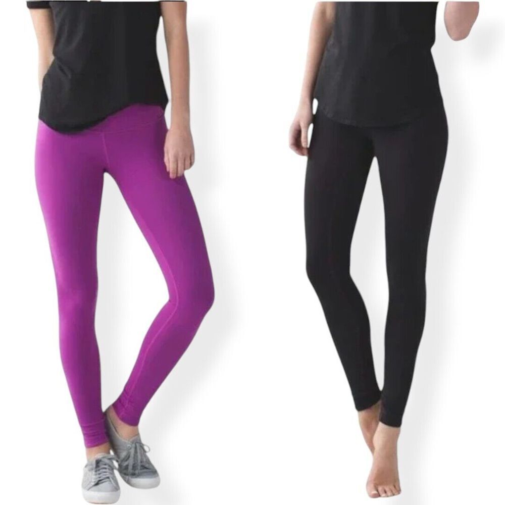 lululemon athletica Purple and Black Leggings
